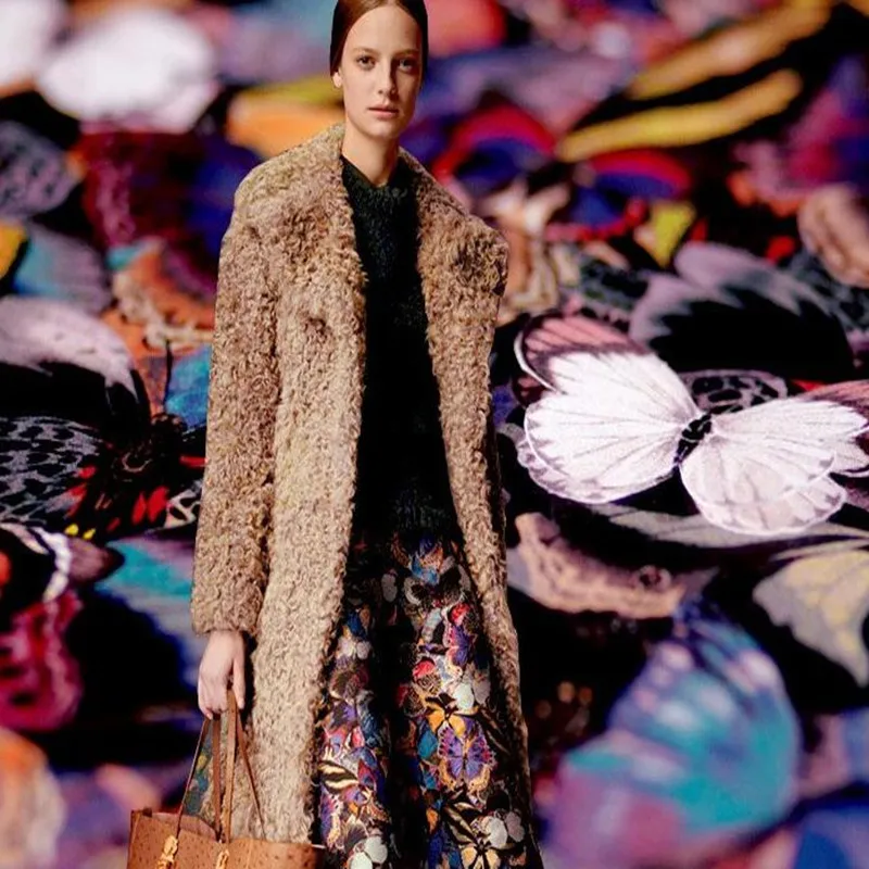 6 стилей цвета бабочки пряжа-окрашенное платье из жаккардовой ткани ШИТЬЕ ПАТЧ текстиль diy полиэстер tissu ткань C883