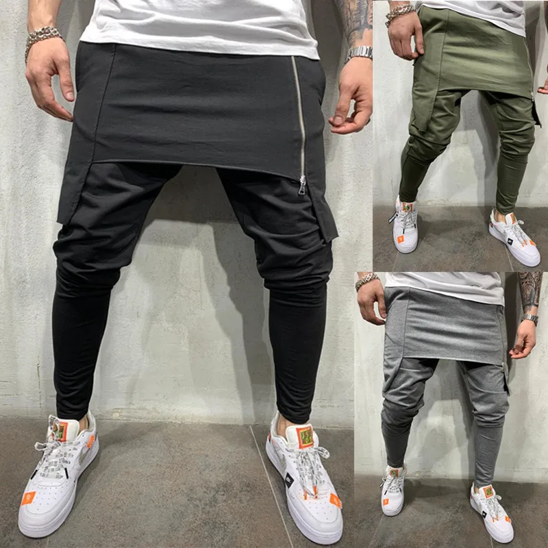 

New Style Europe And America Men Slim Fit Cool Casual Second Layer Gymnastic Pants Men's Pants