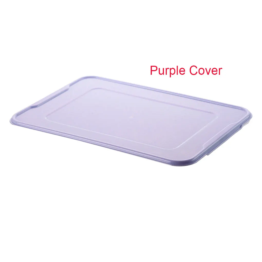 Кухонный Контейнер для пищевых продуктов пластиковая для вареников коробка для хранения прозрачный холодильник контейнер держатель - Цвет: purple cover