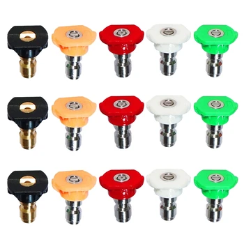 

3-Pack Pressure Washer Spray Nozzle Tips 1/4 Inch Quick Connector,4000 Psi 3.0 Gpm,5-Pack Multiple Degrees(0,15,25,40 Degrees,