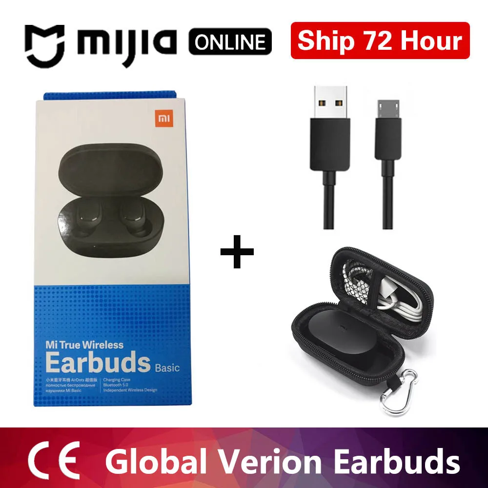 Беспроводные стерео наушники Xiaomi redmi airdots TWS с Bluetooth 5,0, шумоподавление с микрофоном, гарнитура, управление ии - Цвет: redmi outdoor bag