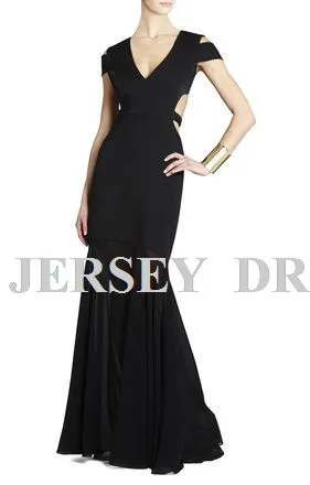 vestidos formales Макси Черное длинное с v-образным вырезом рыбий хвост плюс сексуальное элегантное вечернее платье с открытой спиной платья подружки невесты
