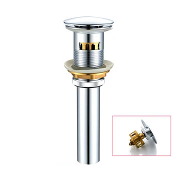 

Bathroom Sink Stopper Replacement Parts Drain Plug Durable Bounce Anti Clogging Brass With Overflow Practical Strainer Basket