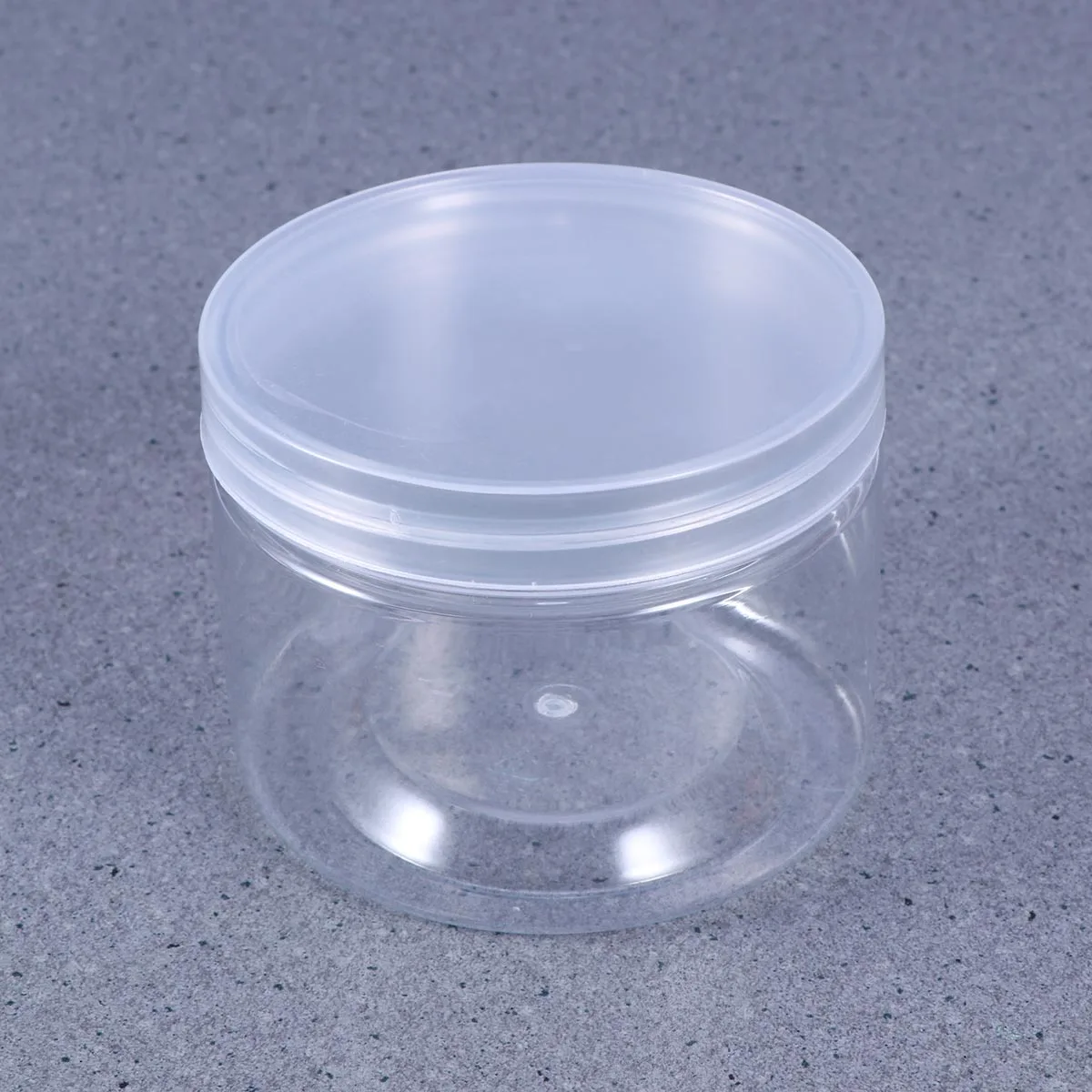 5Pcs Plastic Empty Storage Containers Cases with Lids Caps Cream Lotion Box Scented Tea Food Bottle Makeup Jar (Transparent)