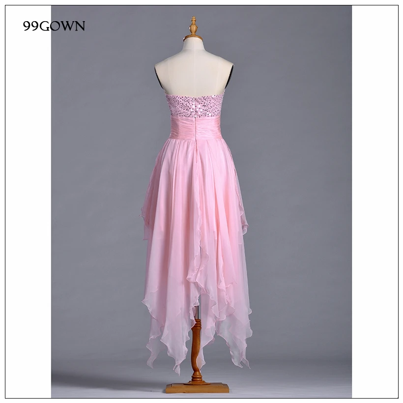 99GOWN свадебное платье для вечеринки, розовое шифоновое платье подружки невесты, роскошное расшитое блестками платье с открытыми плечами для невесты, свадебное платье для гостей