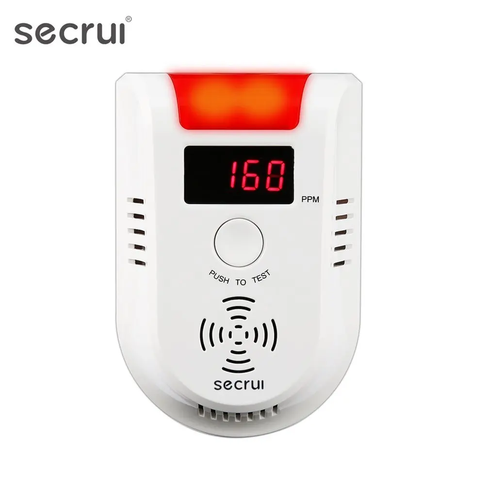 SECRUI GD13W Wireless Digital LED Display Combustible Gas Detector Independent Red LED Light Flashes For GSM PSTN