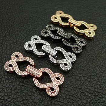 

18k gold plated Cubic Zirconia micro pave flower 1 2 3 strands clasp 12x30mm