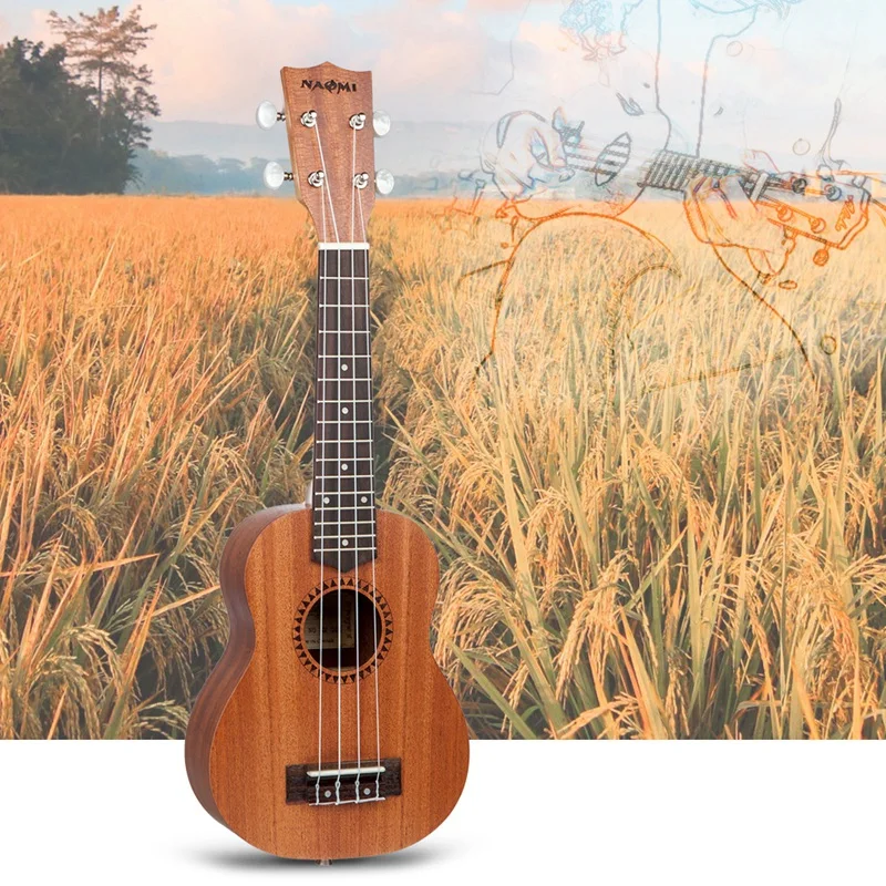 NAOMI Студенческая сопрано укулеле с Aquila струны Sapele Ukulele для студентов начинающих