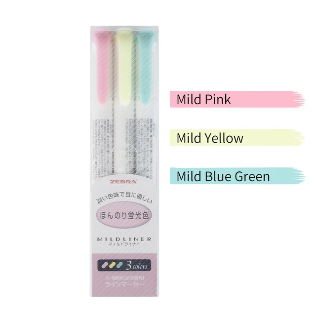 Milk color 5 шт. в наборе, Зебра, WKT7-5C, хайлайтеры, MildLiner, хайлайтер, маркер, двухсторонний, круглый носок/косые, офисные и школьные принадлежности - Цвет: Milk color