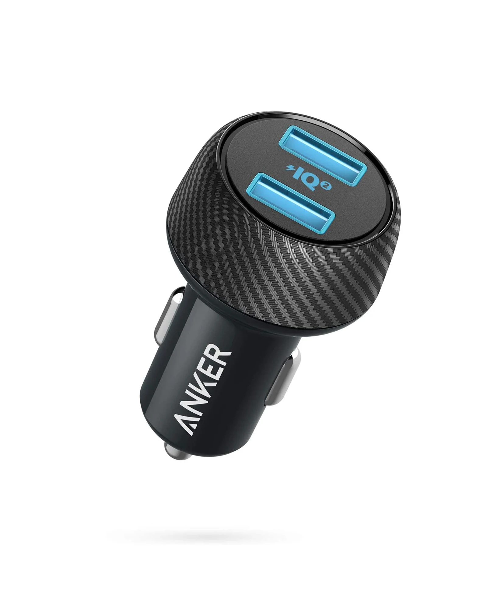 Anker Car Charger fast charger Mini 24W 4.8A Metal Dual USB PowerDrive 2 Alloy Flush Fit Car Adapter with Blue LED for iPhone 12 samsung car phone charger