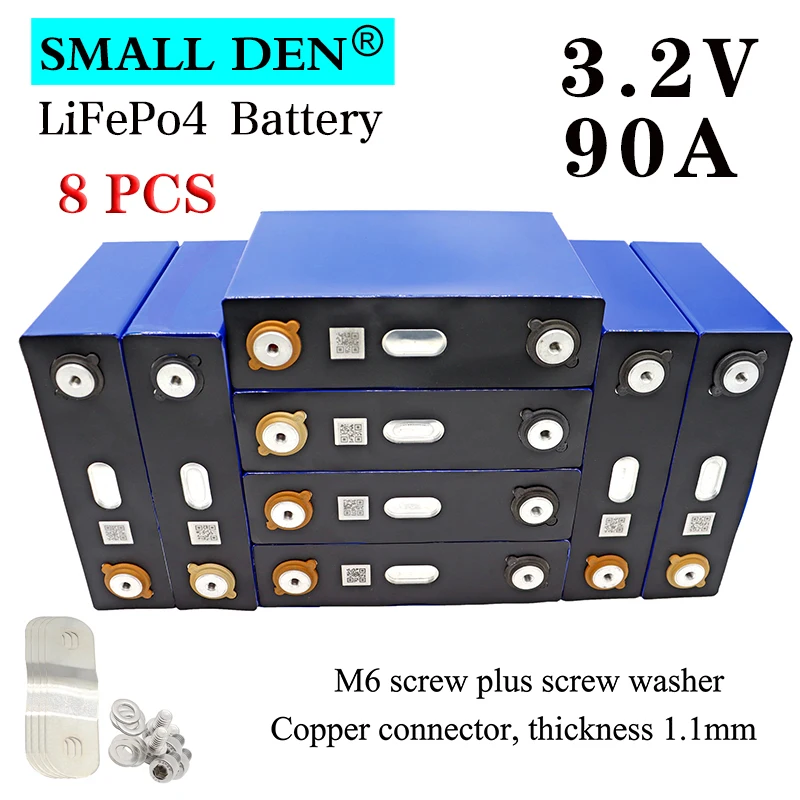

8PCS 3.2V 90Ah LiFePO4 battery 90000mAh High discharge can form 12V 24V 48V Motorcycle Electric Car Motor Boat DIY battery pack