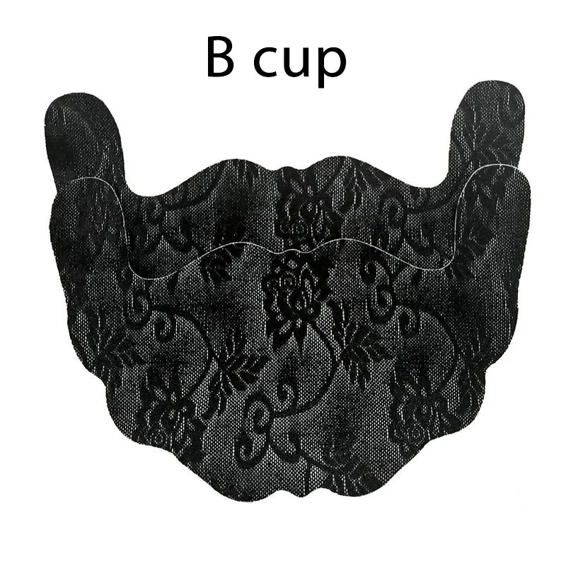 B black 1pair 1 пара, для женщин, u-образная клейкая, одноразовая, для груди, лепестки, приподнимаются, лента, кружево, покрытие для сосков, бюстгальтер, прокладка, невидимая, подушка для груди - Цвет: B black 1pair