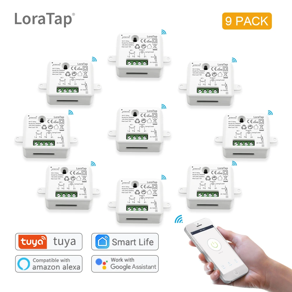 LoraTap Mini DIY Module Wifi Light Switch Wireless APP Remote Control Switch 220V Smart Home Electrical Switches illuminated light switch Wall Switches