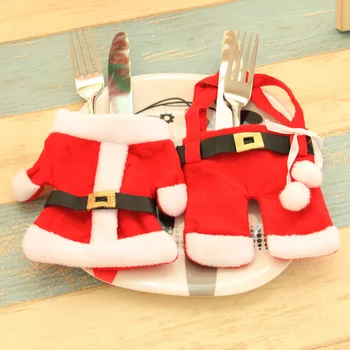 

Christmas Decor Tableware Silverware Holder Fork Spoon Pocket Dinner Cutlery Bag