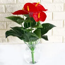12/18 голова 32 см/50 см Искусственный антуриум цветы в горшках комнатные зеленые балконные растения офисные настольные искусственные цветы бонсай