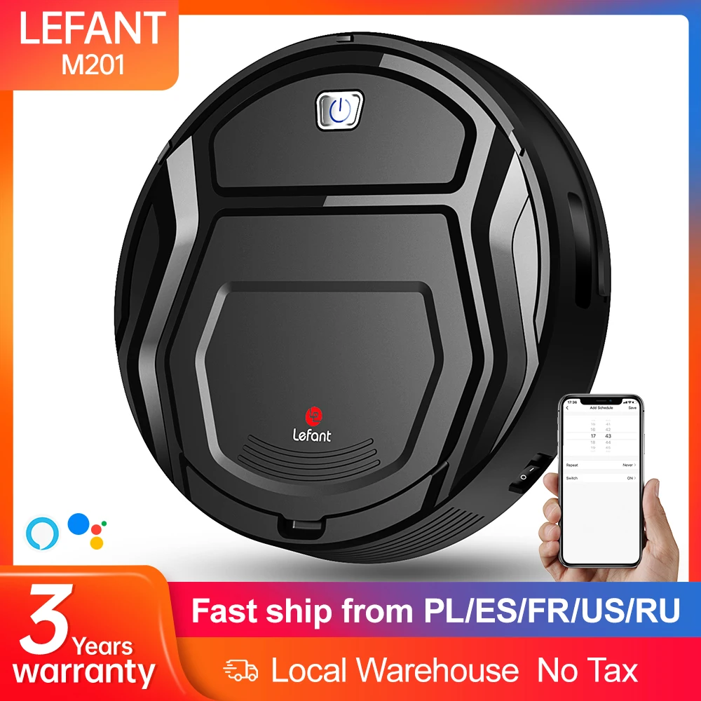 Hot Products! Lefant M201 Mini Robot Vacuum Cleaner For Home pet hair hard floor low pile carpetssuper quiet 1800pa with WiFi/App/Alexa