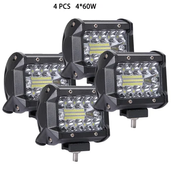 

4Pcs LED Car Work Light Bar 12V 24V Driving Lamp Headlight For Offroad Boat Tractor Truck 4x4 4WD SUV Fog Light For ATV Led Bar