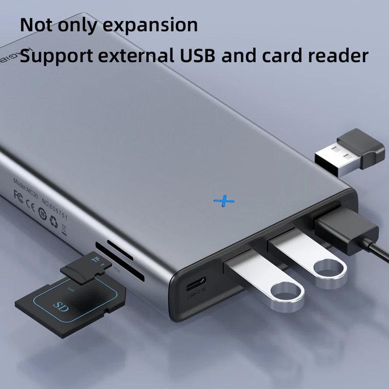 9 in 1 USB C HUB with M.2 NVMe/SATA SSD Enclosure – Hagibis Shop