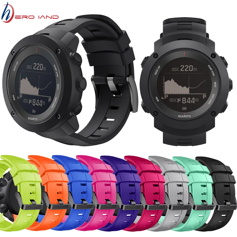 Ремешок резиновый для SUUNTO AMBIT3 люксовый сменный Браслет из силикона