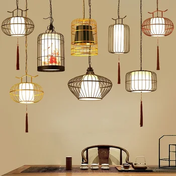 

Chinese Iron Pendant Lights Dining Living Room Bar Home Restaurant Pendant Lamp Lantern Living Room Hanging Furniture Decoration