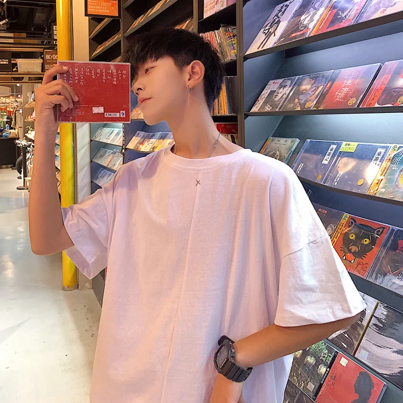

Large Size 2019 Summer Wear New Style INS Joint Tops Trend Short Sleeve T-shirt Men's Loose-Fit Japanese-style TX