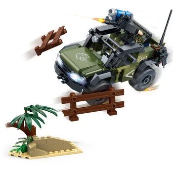 

New Sale Enlighten WW2 Truck Armored Car Panzer Army World War 2 Figures SWAT Model Building Blocks Bricks Diy Toys Gifts