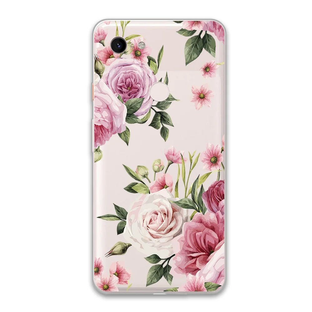 Floral Flower Case For Google Pixel 4 5 3 2 XL Cover for Pixel 3a 4a XL 5G Soft Silicone TPU Shockproof Protect Phone Back Funda