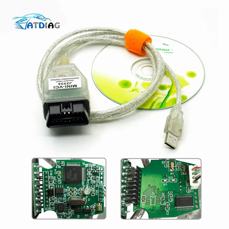 Мини VCI V13.00.022 для Toyota J2534 OBD OBD2 автомобильный диагностический кабель сканер