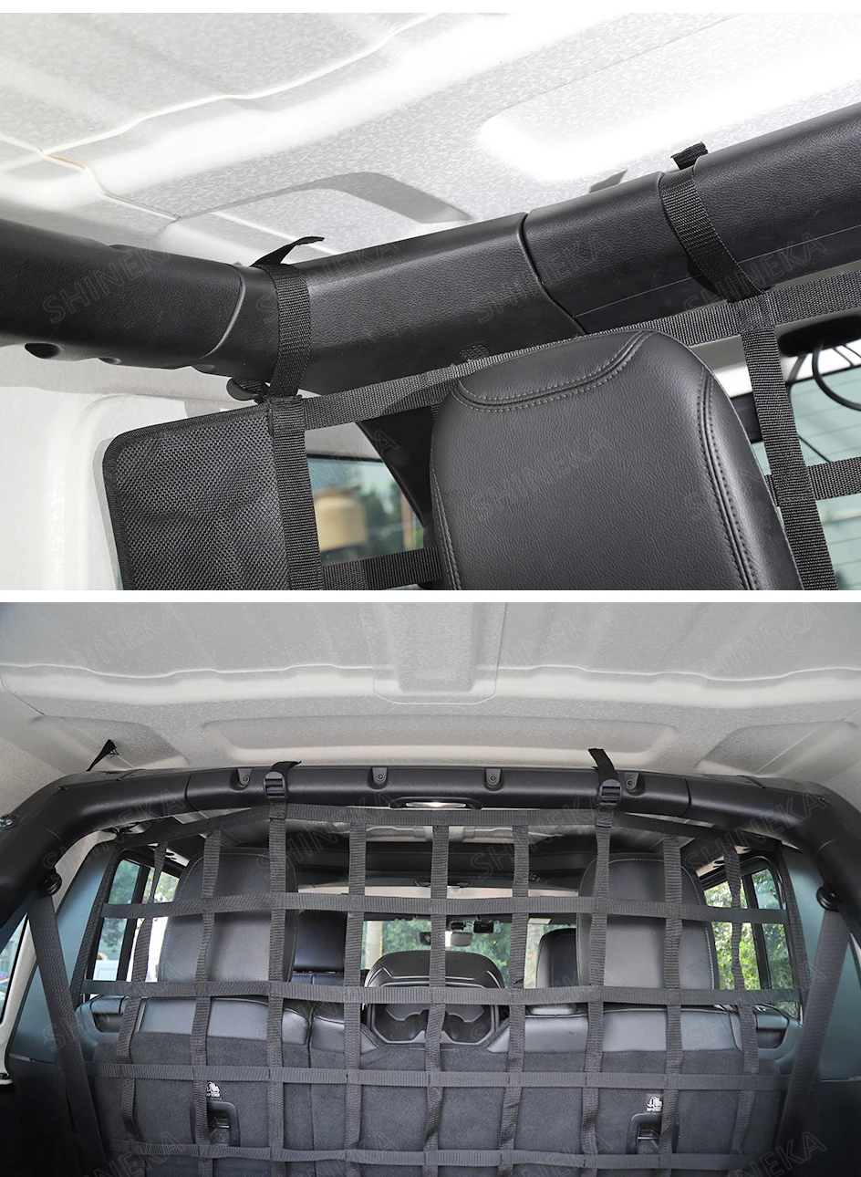 SHINEKA интерьерные молдинги для Jeep Wrangler JK JL 2007- Pet разделительная сетка забор Автомобильный багажник грузовая защитная сетка для Jeep Wrangler JK JL 2007- аксессуары