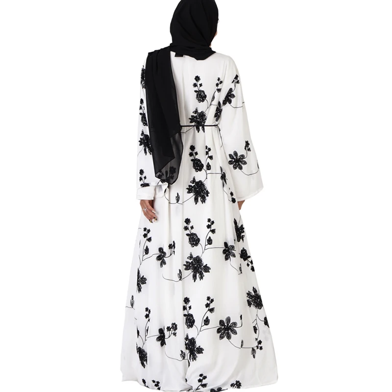 MISSJOY Abayas кимоно Вышивка женское платье Мусульманский Стиль; Ближний Восток Повседневный Кафтан Исламская одежда снаружи турецкий женский халат