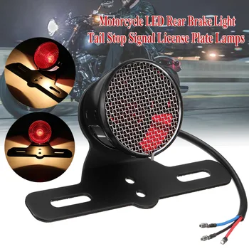 

Universal Motorcycle LED Rear Brake Light Tail Stop Signal License Plate Lamps For Cafe Racer Bobber
