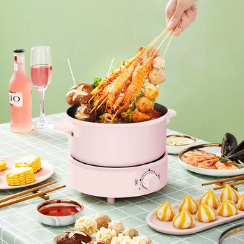 

220V Multifunctional Electric Cooker Heating Pan Electric Cooking Pot Machine Hotpot Noodles Rice Eggs Soup Cooking Pot