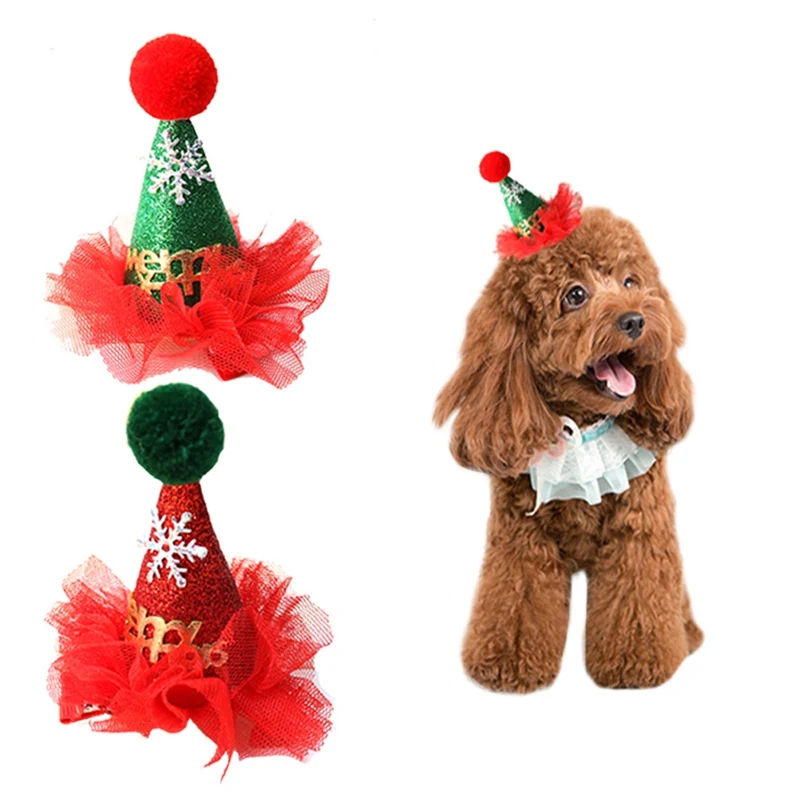 Симпатичная шляпа для питомца для рождественской вечеринки, головной убор для собак, шляпа для животных, заколки для волос в форме, головной убор, шапка для костюма, регулируемый ремешок, украшение для косплея