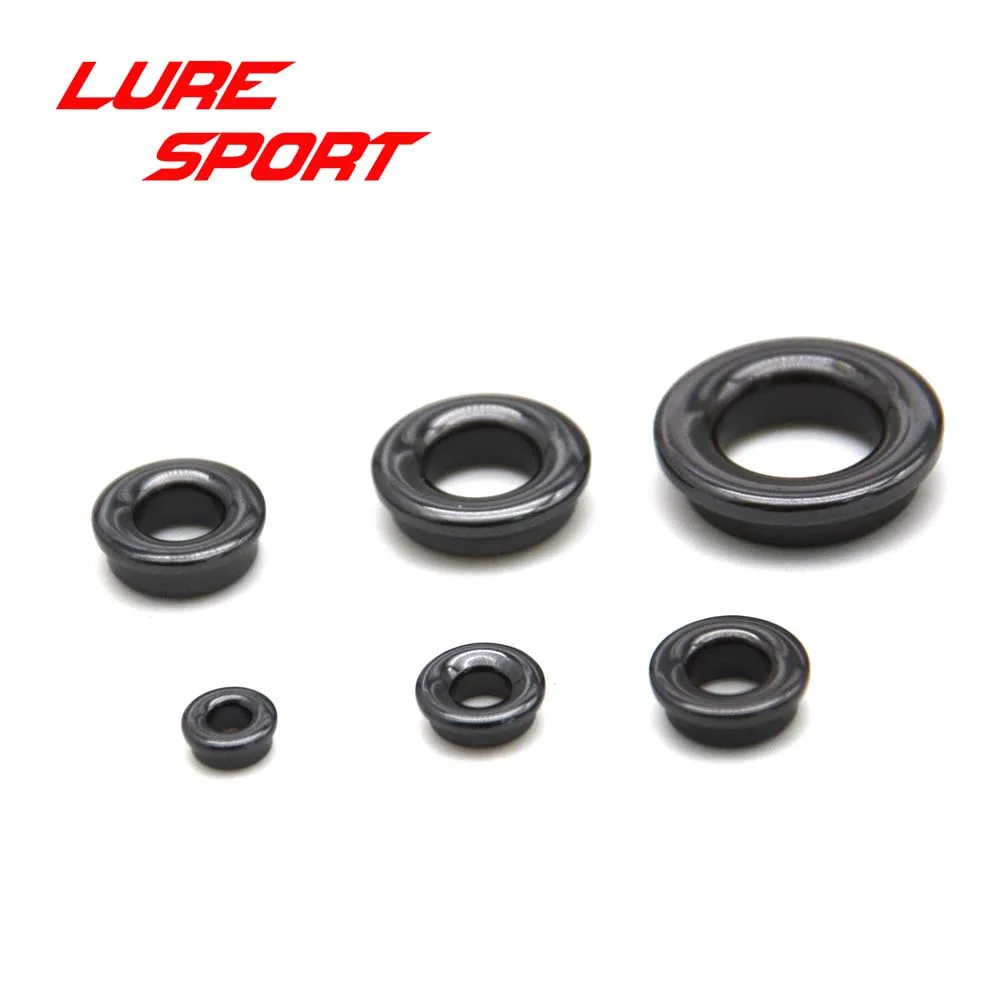 LureSport Thickening Alconite Ring Ceramic Black Guide Ring Rod Building component Repair DIY Accessory 12pcs 18pcs size 6-20