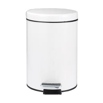 

Round Stainless Steel Step Trash Can Wastebasket Garbage Container Bin for Bathroom Bedroom Kitchen @LS