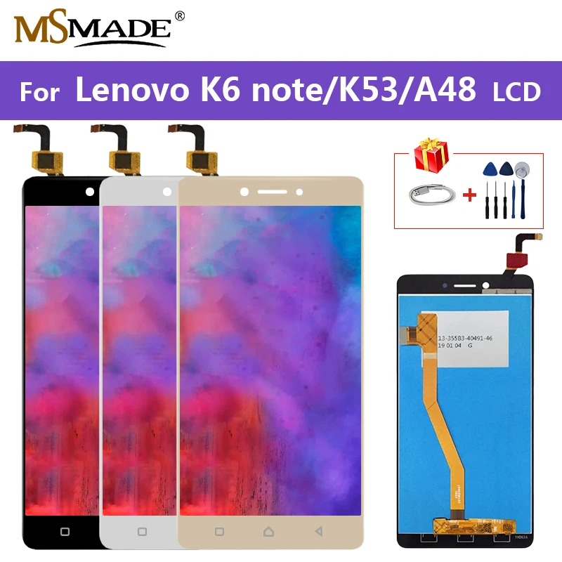 

K6 Note LCD Original For LENOVO K6 Note K53a48 LCD Touch Screen Digitizer Assembly Parts 100%Tested Free Shipping 5.5