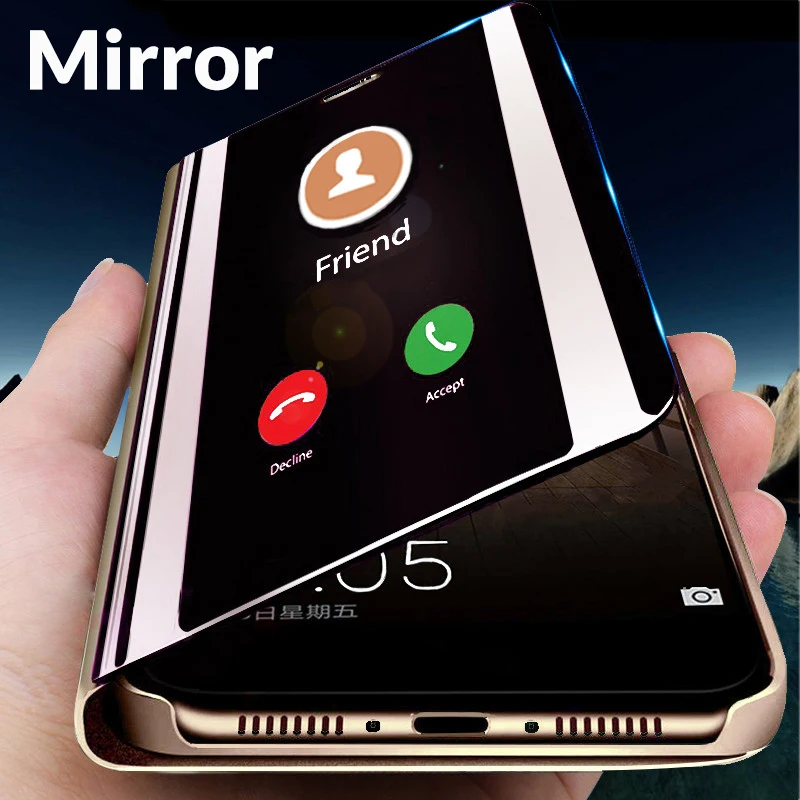 

Smart Mirror Flip Phone Case For Xiaomi Mi 9T 9 8 Lite A2 Light Play mi9T T9 360 Clear View Case on For Xiomi Redmi Note 7 7A A7