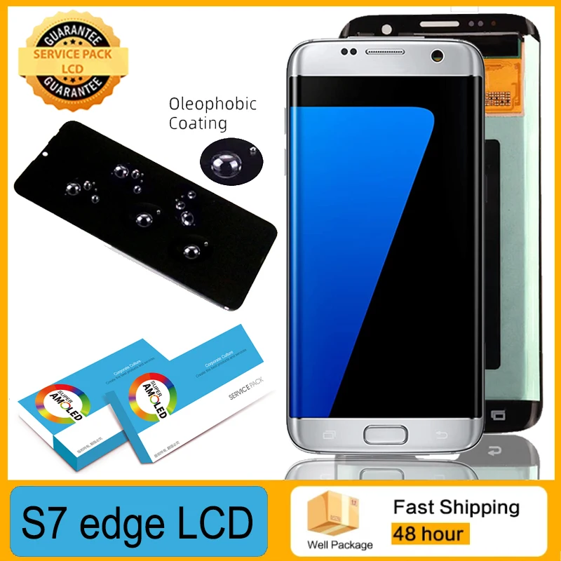 100% Оригинальный 5 ''дисплей Super Amoled LCD с рамкой для SAMSUNG Galaxy s7 edge G935 G935F сенсорный