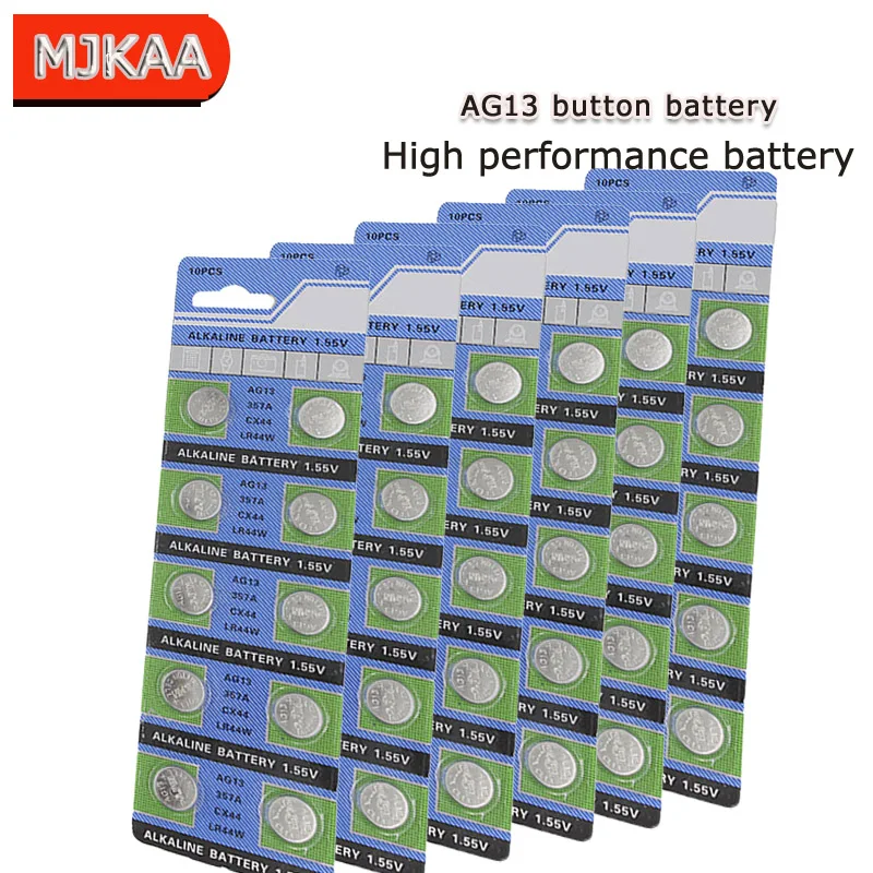 Supplier Wholesale Cheap 200 PCS LR44 L1154 RW82 RW42 SR1154 SP76 A76 357A Ag13 Pila Lr44 SR44 AG13 Alkaline Button Battery