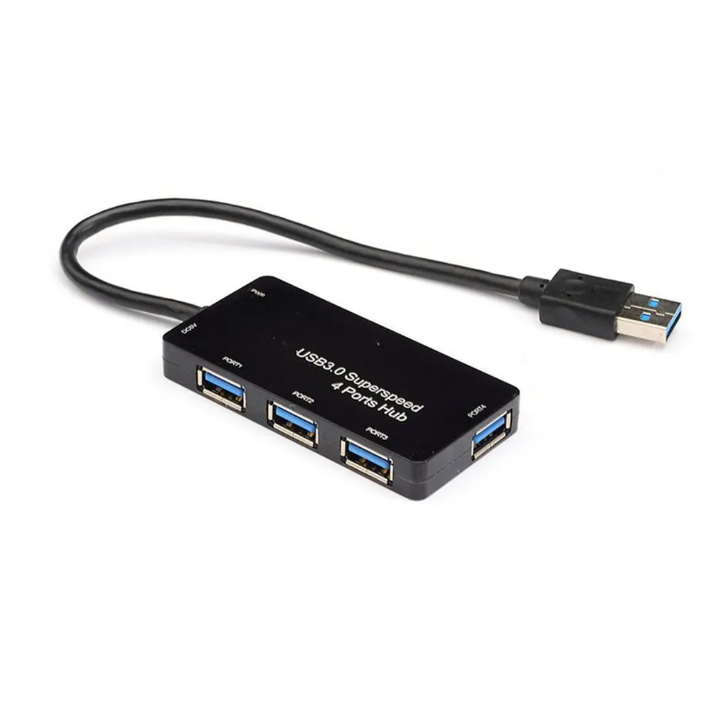 Черный Usb 3,0 концентратор Скорость 4-Порты и разъёмы Usb разветвитель usb-хаб 3,0 адаптер для ноутбука Аксессуары хаб Usb для ПК персонального компьютера - Цвет: Черный