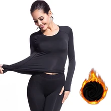 Термобелье для женщин, термобелье женское，термо белье для женщин，тмалл，зимние теплые кальсоны, комплект тепловой одежды для женщин, Быстросохнущий антимикробный стрейч плюс бархатный комплект，термо белье，термобельё,XXL