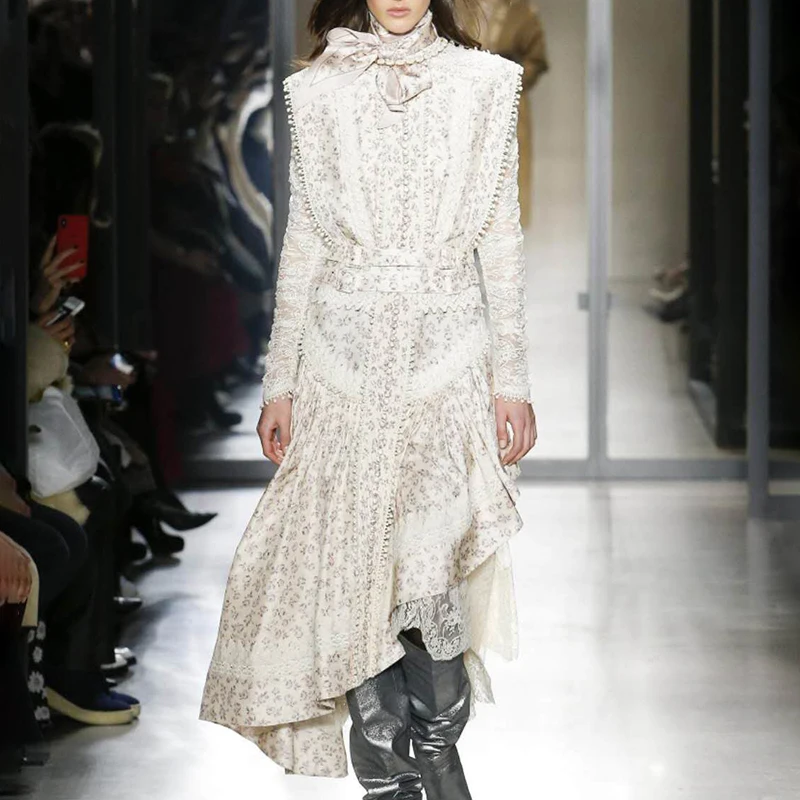 Подиум женское платье с принтом 2019 осеннее Новое поступление Модная одежда Стенд