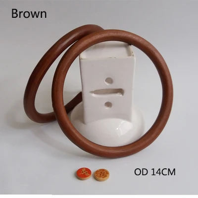 1 пара 11,14 см Meetee деревянное кольцо DIY сумка ручные аксессуары деревянная сумка Рамка круглая ручная деревянная рамка под Кошелек 3 цвета - Цвет: 14cm Brown