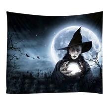 Гобелен на Хэллоуин с изображением тыквы, дерева, настенный гобелен, художественное украшение для дома, новинка-ja