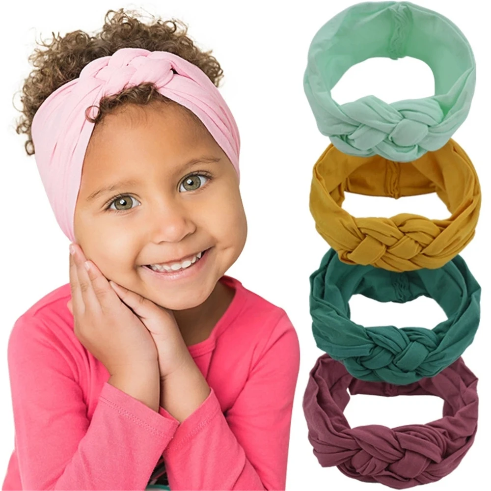 

27 Colors Soft Nylon Headband Elastic Headwraps Cross Top Knot Wide Hair Bands For Children Baby Girls Headwear Hair Accessories