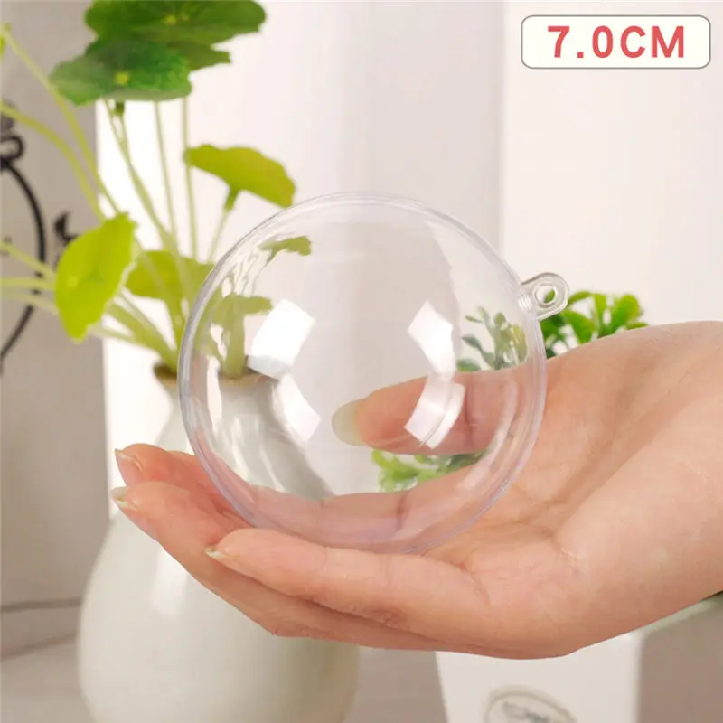 10pcs Transparent Open Plastic Clear Balls Christmas Tree Balls Christmas Decoration Party Kids DIY Party Supplies Party Gift