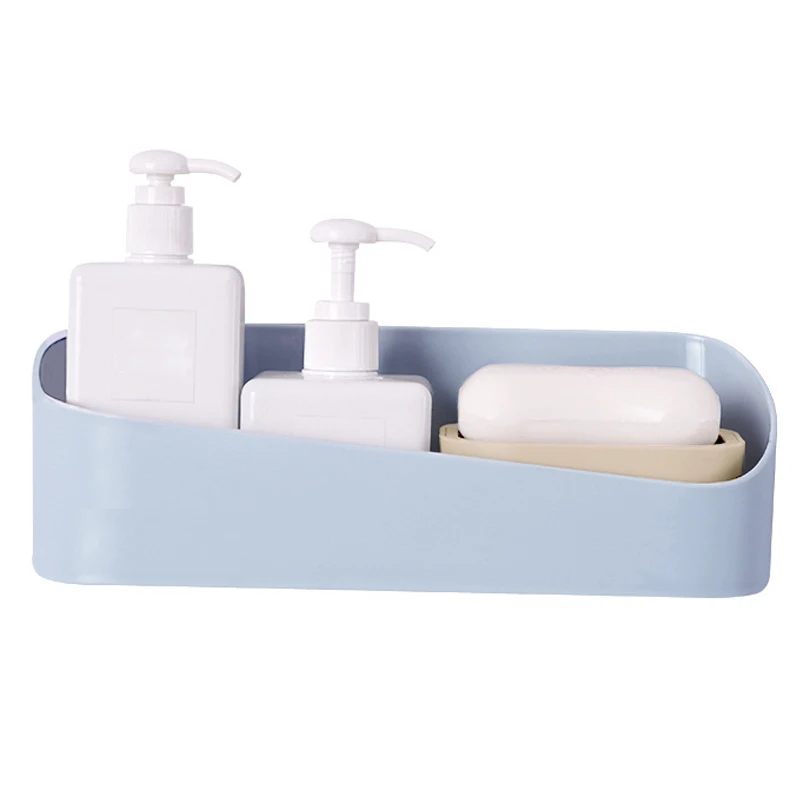 

ABS Traceless Shelf Rack Self Adhesive No Drill Wall Storage Box for Bathroom Kitchen WWO66