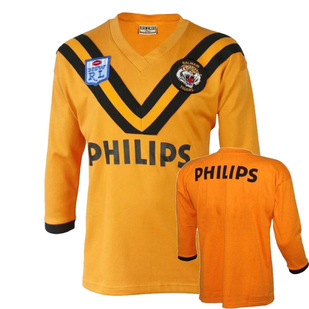 Camiseta Retro de los Tigres de Rugby para hombre, talla S-5XL