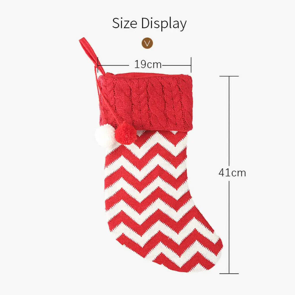 New Christmas Stocking Candy Wool Socks Kid Elk Gifts Cloth Jewelry Knitting For Children Fireplace Tree Christmas Decoration