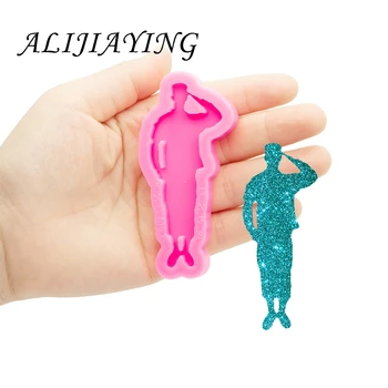 

Shine Inside Resin Mold American soldier Silicone Moulds DIY for Keychain Epoxy Jewellery Making DY0645